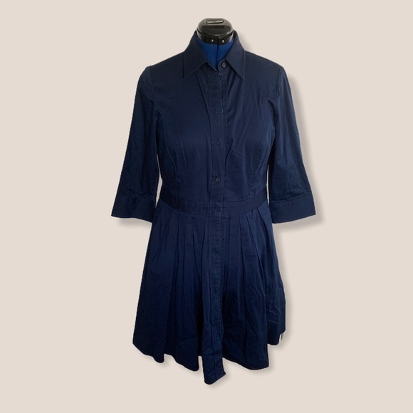 Lauren Ralph Lauren Pleated Shirt Dress navy - Picture 1 of 7